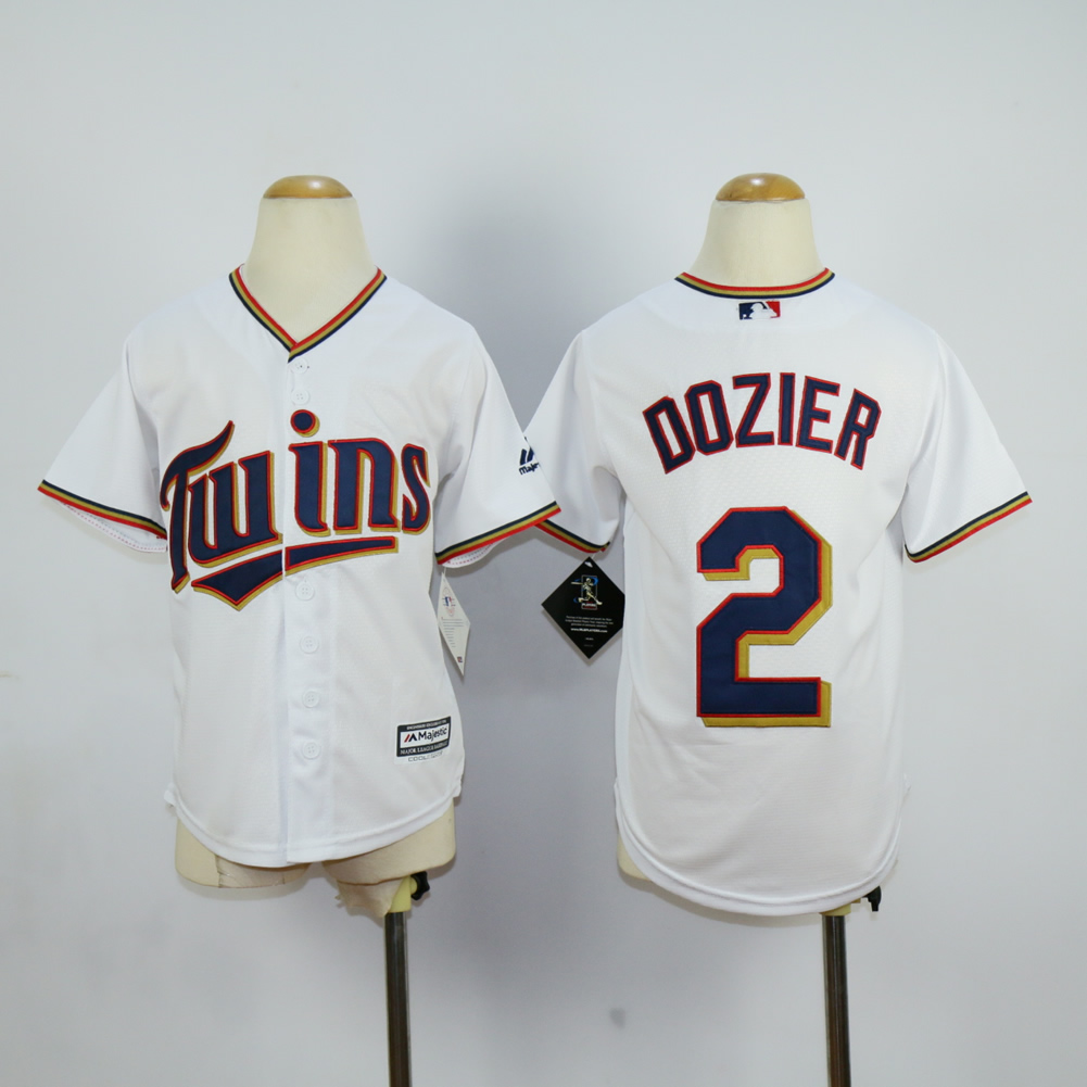 Youth Minnesota Twins #2 Dozier White MLB Jerseys->youth mlb jersey->Youth Jersey